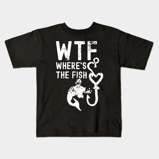 WTF where's the fish Kids T-Shirt by sarazetouniartwork